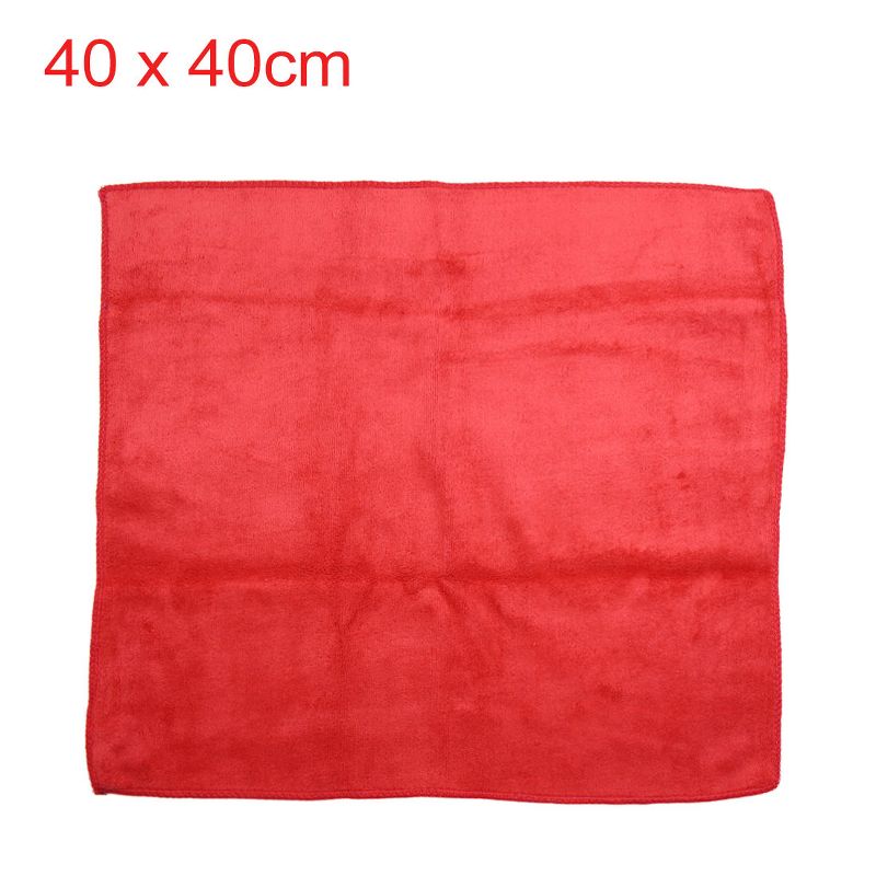 Unique Bargains 400GSM Microfiber Car Cleaning Towels Drying Washing Cloth 15.7"x 15.7" Red 2 Pcs, 2 of 4