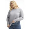 June + Vie by Roaman's Women's Plus Size Ribbed Crewneck Top - 4 of 4