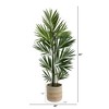 Nearly Natural 7-ft Kentia Artificial Palm in Handmade Natural Cotton Multicolored Woven Planter - 2 of 4