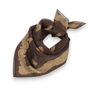 Anna-Kaci Vintage Jacquard Square Scarf Elegant Retro Floral Pattern Headscarf Shawl Wrap - 35.4IN×35.4IN - 1 of 4