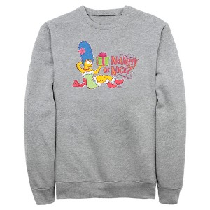 Men's The Simpsons Marge Naughty or Nice Sweatshirt - 1 of 4