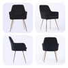 KTMBDW Set of 2 Dining Chairs with Back, Velvet Upholstered Modern Accent Chairs with Metal Legs for Dining Room - 4 of 4