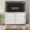 EcoSummer Modern 6-Drawer Dresser for Bedroom, 47" Wide Wood Chest with Black Ring Pull Handles, White Storage Organizer - 4 of 4