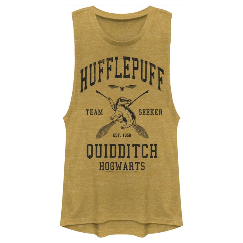Juniors Womens Harry Potter Quidditch Hufflepuff Team Seeker Festival Muscle Tee, 1 of 5