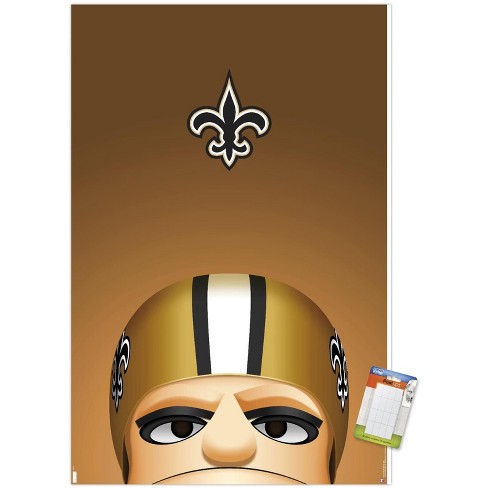 Trends International NFL New Orleans Saints - Neon Helmet 23 Unframed Wall  Poster Print Clear Push Pins Bundle 14.725 x 22.375