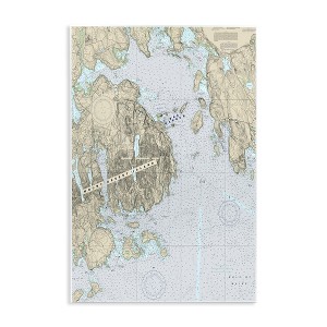 Stupell Industries Mount Desert Island Maine Coastal Map Traditional Cartography, 15" x 10" - 1 of 4