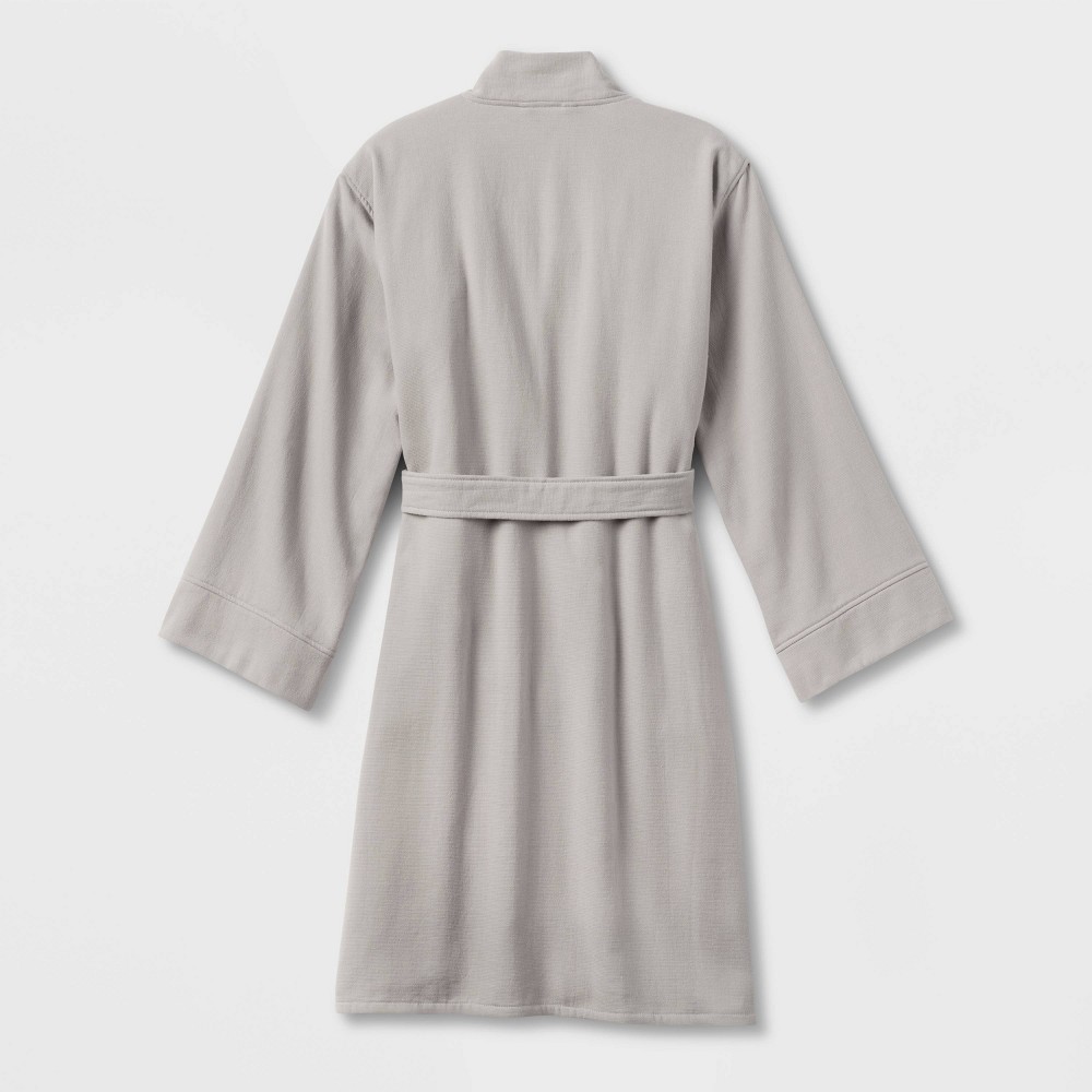L/XL Bath Robe With Kimono Collar Gray - Room Essentials™