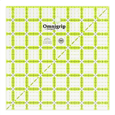 Omnigrid 7-1/2" x 7-1/2" Non-Slip Square Quilting Ruler