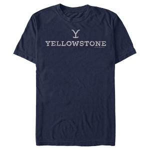 Men's Yellowstone White Dutton Ranch Brand Logo T-Shirt - 1 of 4