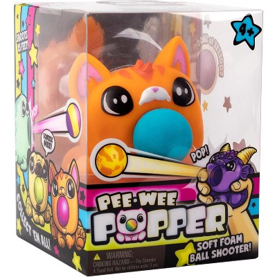 Hog Wild Pee Wee Kitty Ball Popper Toy- w 4 Foam Balls - Squeeze to Pop Air Powered Balls - Launcher Safe for Indoor Play- Gift for Kids, Boys & Girls
