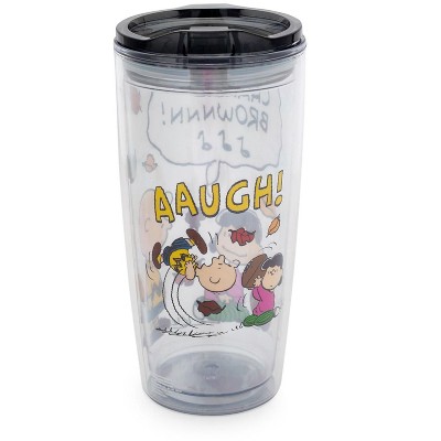 Peanuts Charlie Brown Clear Insulated Travel Tumbler with Lid