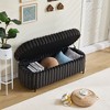 NicBex 22.05" Round Faux Fur Pouf Ottoman with Black Metal Legs, Upholstered Footrest for Living Room, Bedroom & Entryway - 4 of 4