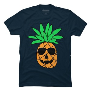 Men's Design By Humans HALLOWEEN PINEAPPLE PUMPKIN THEMED By Ujangkasep T-Shirt - 1 of 4
