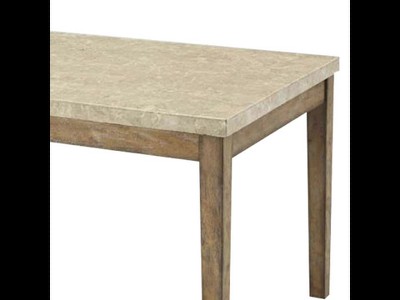 67'' Transitional Claudia Marble Top & Salvage Brown Dining Table
