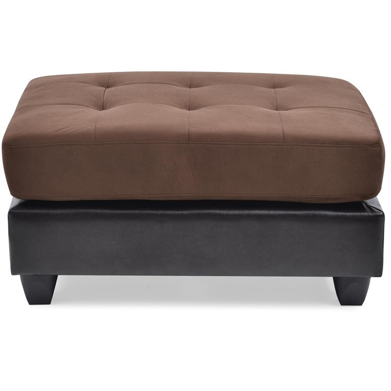 Passion Furniture Pounder Chocolate Faux Leather Upholstered Ottoman, 1 of 6