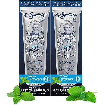 Dr. Sheffield's Certified Natural Peppermint Toothpaste - 2pk/10oz