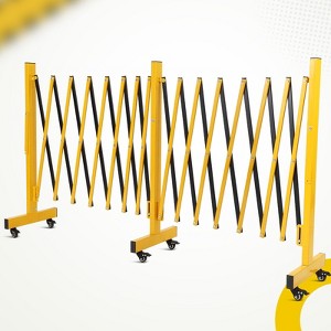 Expandable Barricade Gate Metal with Wheels, Folding Portable Security Barrier, Retractable Traffic Fence for Road Construction, Garage - 1 of 4