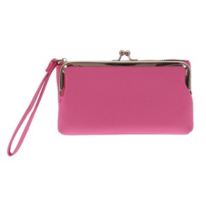 CTM Women's Fashion Kiss Lock Wristlet Vegan Leather Wallet - 1 of 4