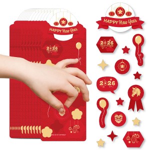 Big Dot of Happiness Lunar New Year - 2026 Year of the Horse Favor Kids Stickers - 16 Sheets - 256 Stickers - 1 of 4