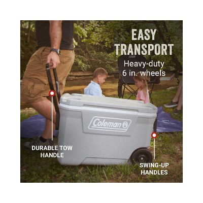 Rock Gray 62qt Wheeled Insulated Cooler with Cup Holders