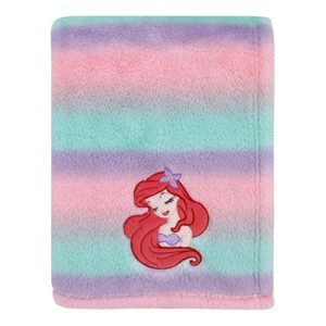 NoJo Disney Ariel Watercolor Wishes Pink, Lavender, Aqua, and Orange, One of a Kind Ombre Cuddly Plush Super Soft Baby Blanket - 1 of 4