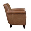 Traditional Brown Leather Accent Chair 1pc Solid Wood Frame Top-Grain Leather Nailhead Trim Classic Modern Living Room Furniture - 4 of 4