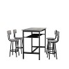 grey 5-Piece Kitchen Counter Height Table Set, Bar Table with 4 Chairs - 2 of 4