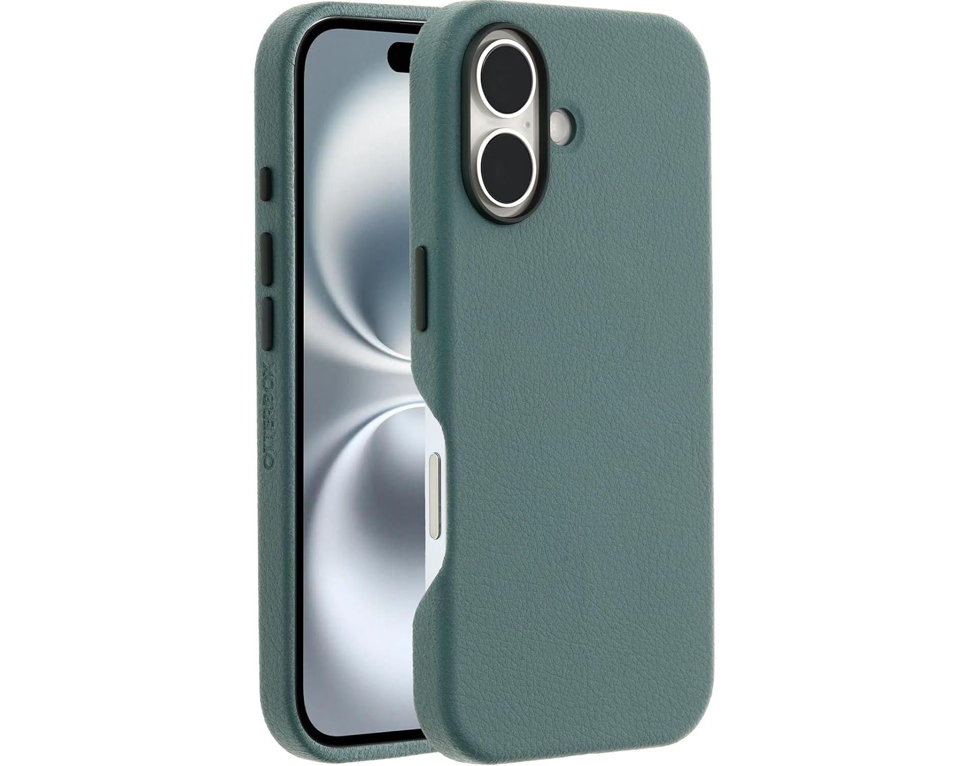 Refurbished: OtterBox SYMMETRY SERIES Cactus Leather Case w/MagSafe for Apple iPhone 16 - Sagebrush (77-96291) - Manufacturer Refurbished