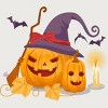 Junior's Design By Humans Halloween Witch Pumpkins With Bats By VectorVillain T-Shirt - 2 of 3