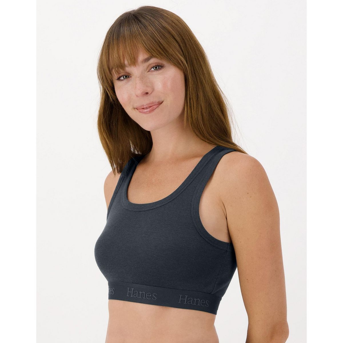 Hanes Originals Women's SuperSoft Comfywear Rib Banded Crop Top - thumbnail 2