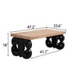 Kumasinova 47" Farmhouse Coffee Table with Carved Base,Rectangular Wood Center Table for Living Room,Modern and Traditional Decorative Side Table - 2 of 4