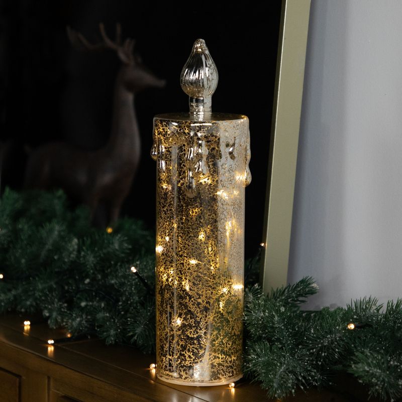 Northlight 13" LED Lighted Gold Dripping Candle Christmas Decoration, 2 of 8