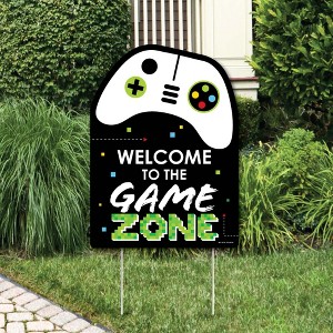 Big Dot of Happiness Game Zone - Party Decorations - Pixel Video Game Party or Birthday Party Welcome Yard Sign - 1 of 4