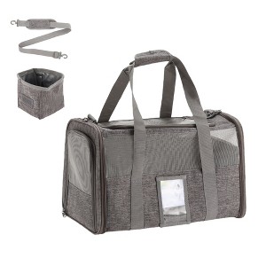 Unique Bargains Cat Carrier with Portable Food Bowl 1 Pc - 1 of 4