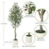 6FT（2PCS) 5FT/6FT/7FT Artificial Olive Tree - Curved Design for Home or Office Decor - 2 of 4