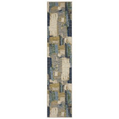 Oriental Weavers Soleri SOL05 Blue/ Green Indoor Area Rug - 2'6" x 12'