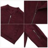 Coolmee Men's Bomber Jacket Lightweight Casual Stylish Light Flight Jacket Windbreaker Varsity Jackets Wine Red M - 3 of 4