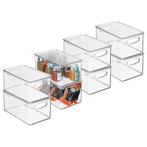mDesign Plastic Storage Bin Box Container, Lid and Handles - 1 of 4