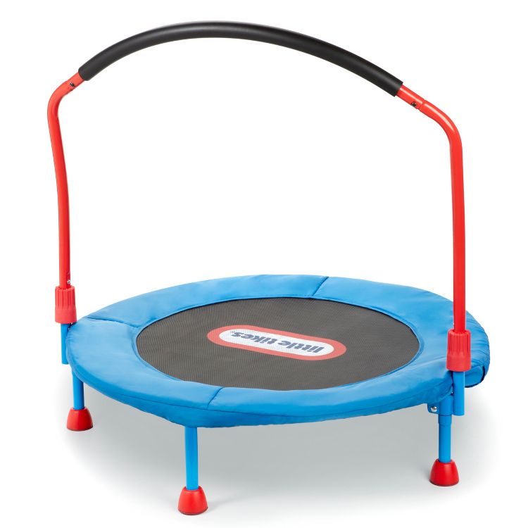 Little Tikes 25&#39;&#39; Round Easy Store 3&#39; Folding Trampoline - Blue/Black/Red, 1 of 5