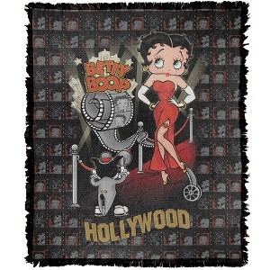 Betty Boop Hollywood Nights Blanket 50"x60" Woven Tapestry - 1 of 4
