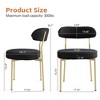 DOMETOUR Set of 2 Upholstered Dining Chairs with Curved Backrest & Metal Legs - 3 of 4