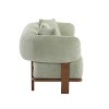 Christopher Knight Home Jose 82 " Set of 2 Rubberwood Boucle Upholstered 3 Seater Curved Sofa with Pillows Light Green - 4 of 4