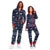 Tipsy Elves Blue Reindeer Christmas Jumpsuit - Festive Matching Couples One Piece Holiday Pajamas for Men and Women - 2 of 4