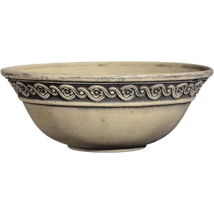 Classic Home and Garden Indoor/Outdoor Round Corinthian Resin Flower Pot Planter Bowl, Gray, 12" - 1 of 4