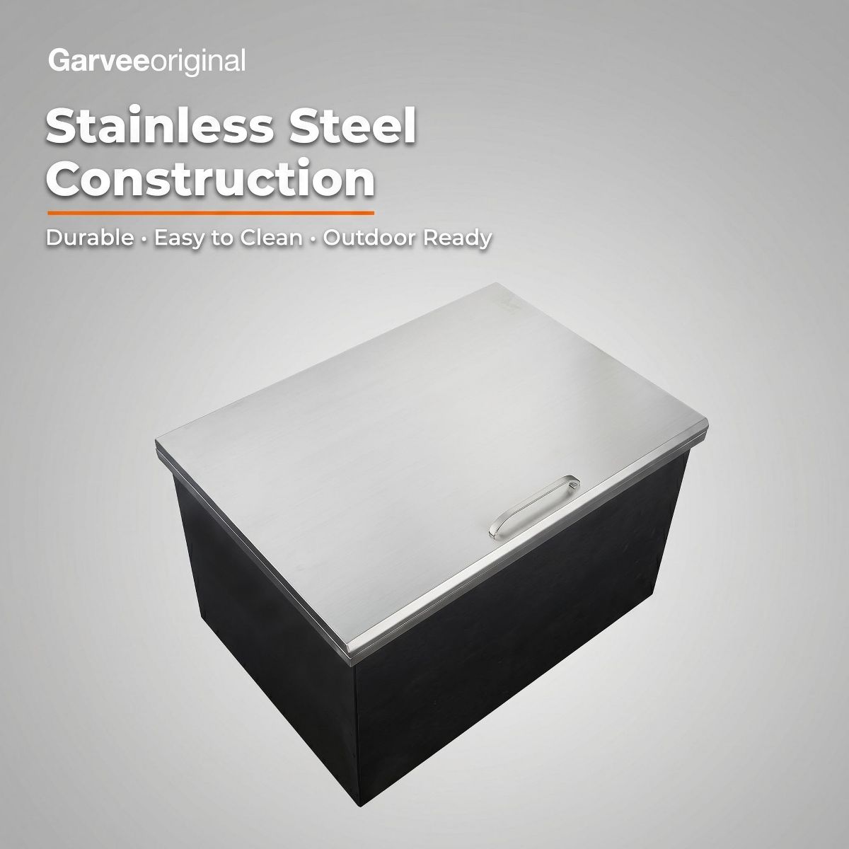 Drop In Stainless Steel Ice Cooler Bin with Lid and Drain Hole, Insulated Ice Storage Container - thumbnail 6
