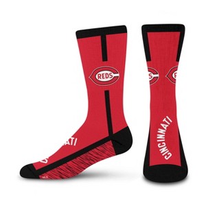 MLB Cincinnati Reds Adult Crew Socks: Cushioned Heel & Toe, Knit Midweight Fabric - 1 of 3