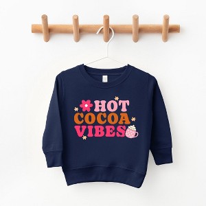 The Juniper Shop Retro Hot Cocoa Vibes Mug Toddler Graphic Sweatshirt - 3T - Navy - 1 of 2