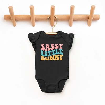 The Juniper Shop Sassy Little Bunny Baby Flutter Sleeve Bodysuit