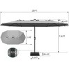 15FT Large Patio Double-Sided Rectangle Market Umbrella with Base for Poolside Lawn Backyard - 2 of 4