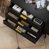 FUFU&GAGA Contemporary Black Standing Dresser with Geometric Texture & Golden Handles for Bedroom and Closet Storage - 4 of 4